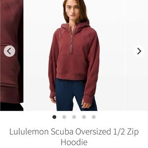 Lululemon Half zip scuba hoodie